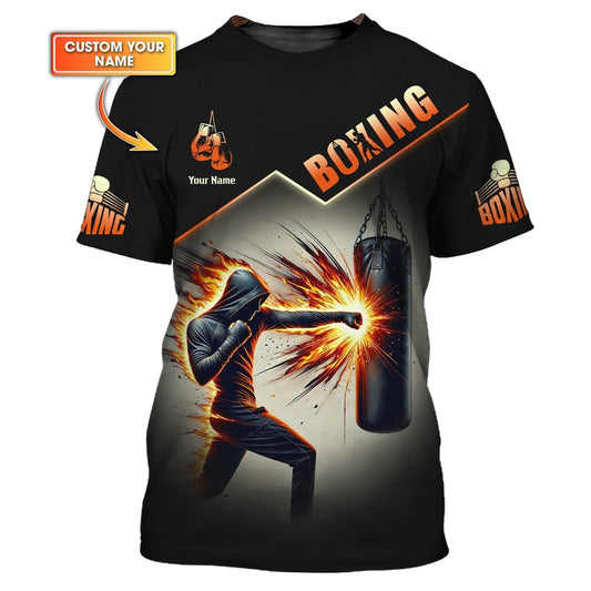 Boxer With Powerful Punches Custom Name 3D Shirt Personalized Gift For Boxing Lovers, All Over Printed
