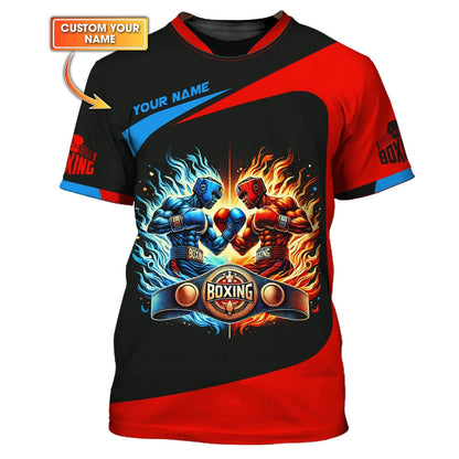 3D Full Print Boxing Fight T-Shirts Personalized Name Gift For Boxing Lovers, All Over Printed