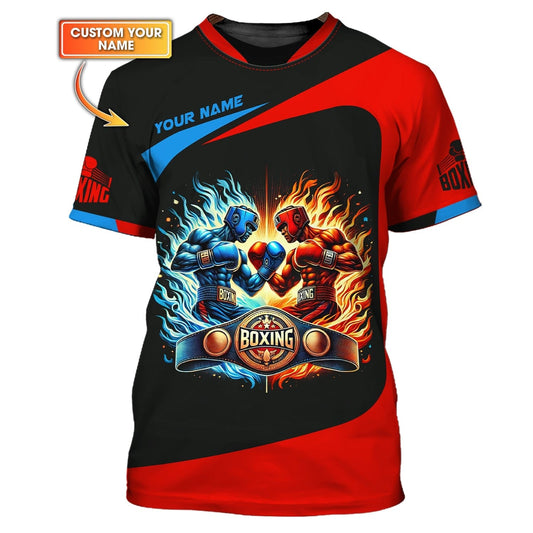 3D Full Print Boxing Fight T-Shirts Personalized Name Gift For Boxing Lovers, All Over Printed