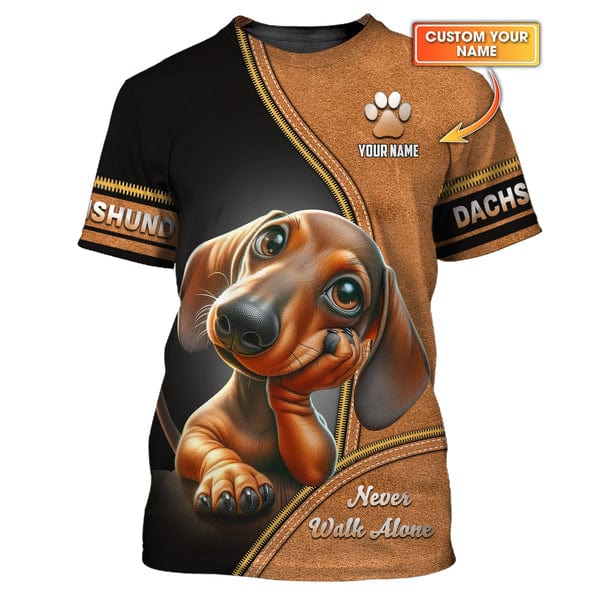 Custom Dachshund Shirt, All Over Printed