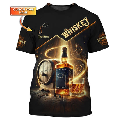 Personalized Whiskey With Barrel T-Shirts Gift For Whiskey Lovers, All Over Printed
