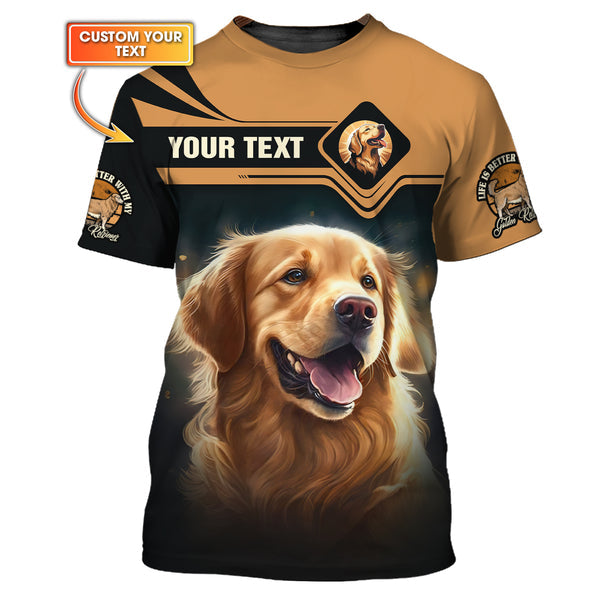 Golden Retriever Shirt, Gift For Dog Lover, All Over Printed