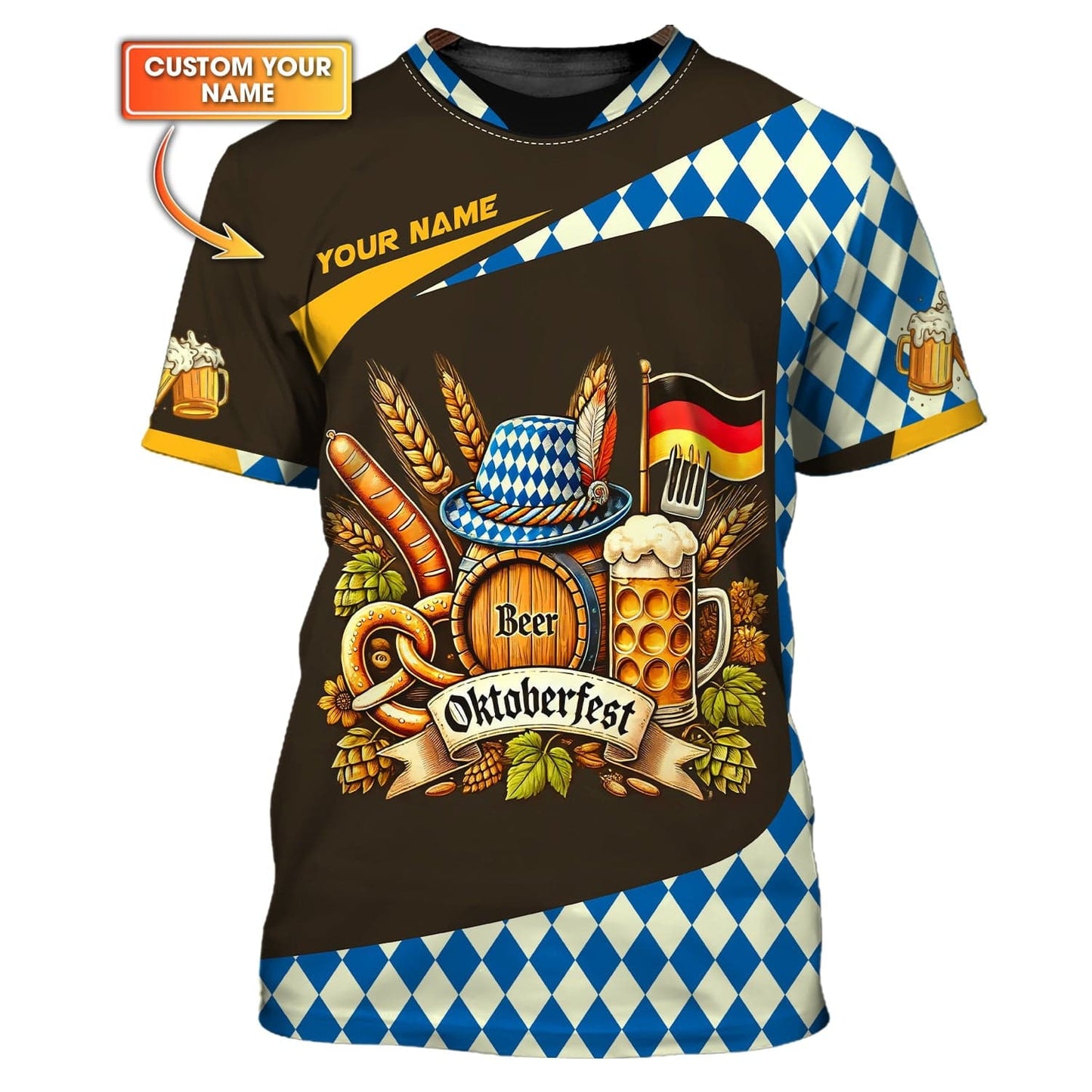 Oktoberfest Custom Name 3D Shirt Personalized Gift For Beer Lovers, All Over Printed