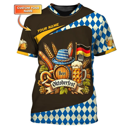 Oktoberfest Custom Name 3D Shirt Personalized Gift For Beer Lovers, All Over Printed