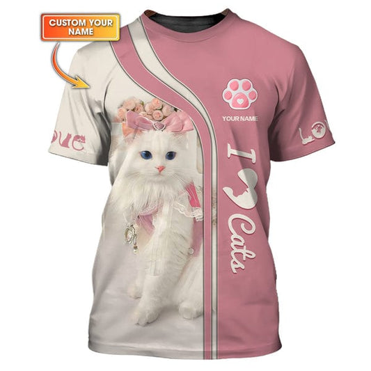 Personalized Cat Lover Shirt, All Over Printed