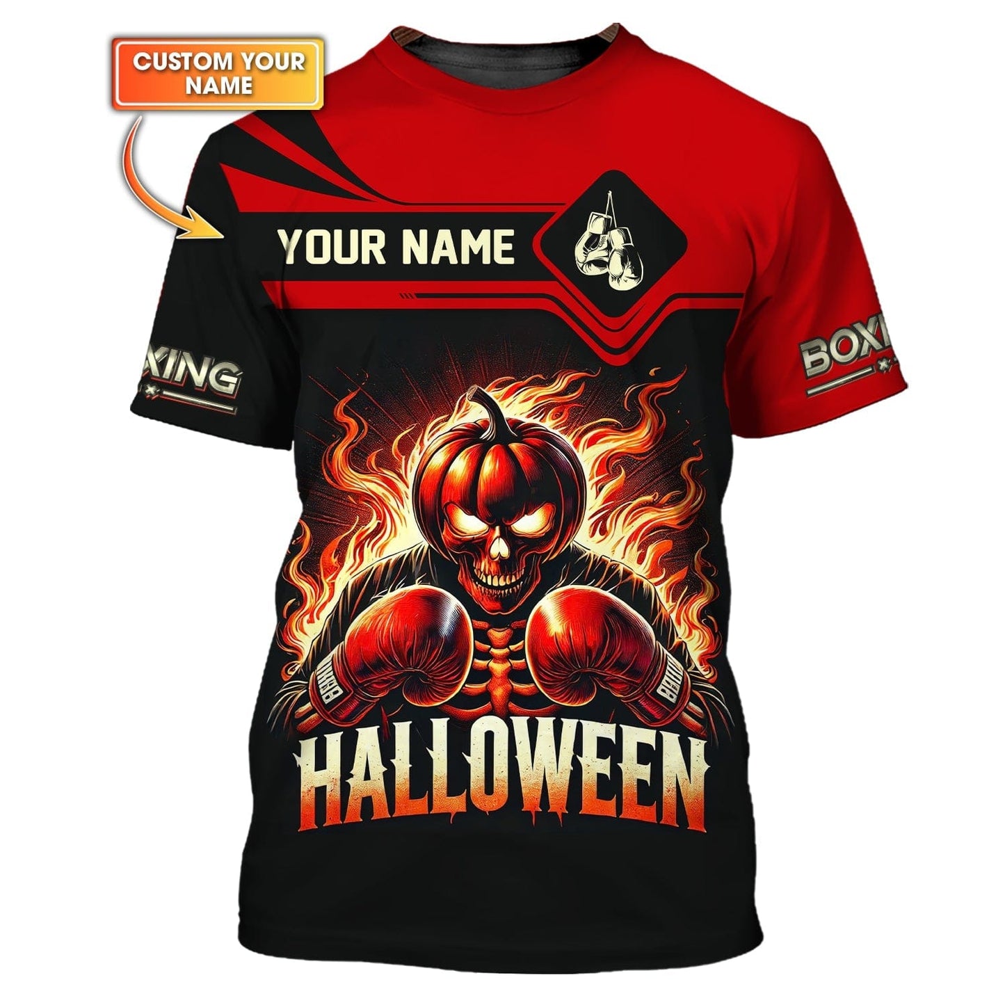 Halloween Custom T- Shirts Pumpkin Boxing Of Halloween 3D Shirt Gift For Halloween Lovers, All Over Printed