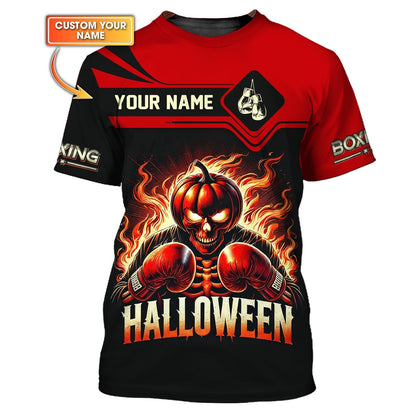 Halloween Custom T- Shirts Pumpkin Boxing Of Halloween 3D Shirt Gift For Halloween Lovers, All Over Printed