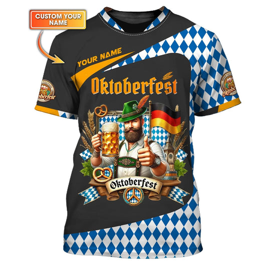 Oktoberfest Custom Name 3D Shirts Beer Festival T-Shirt Gift For Oktoberfest Lovers, All Over Printed