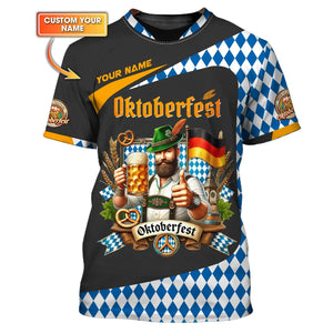 Oktoberfest Custom Name 3D Shirts Beer Festival T-Shirt Gift For Oktoberfest Lovers, All Over Printed