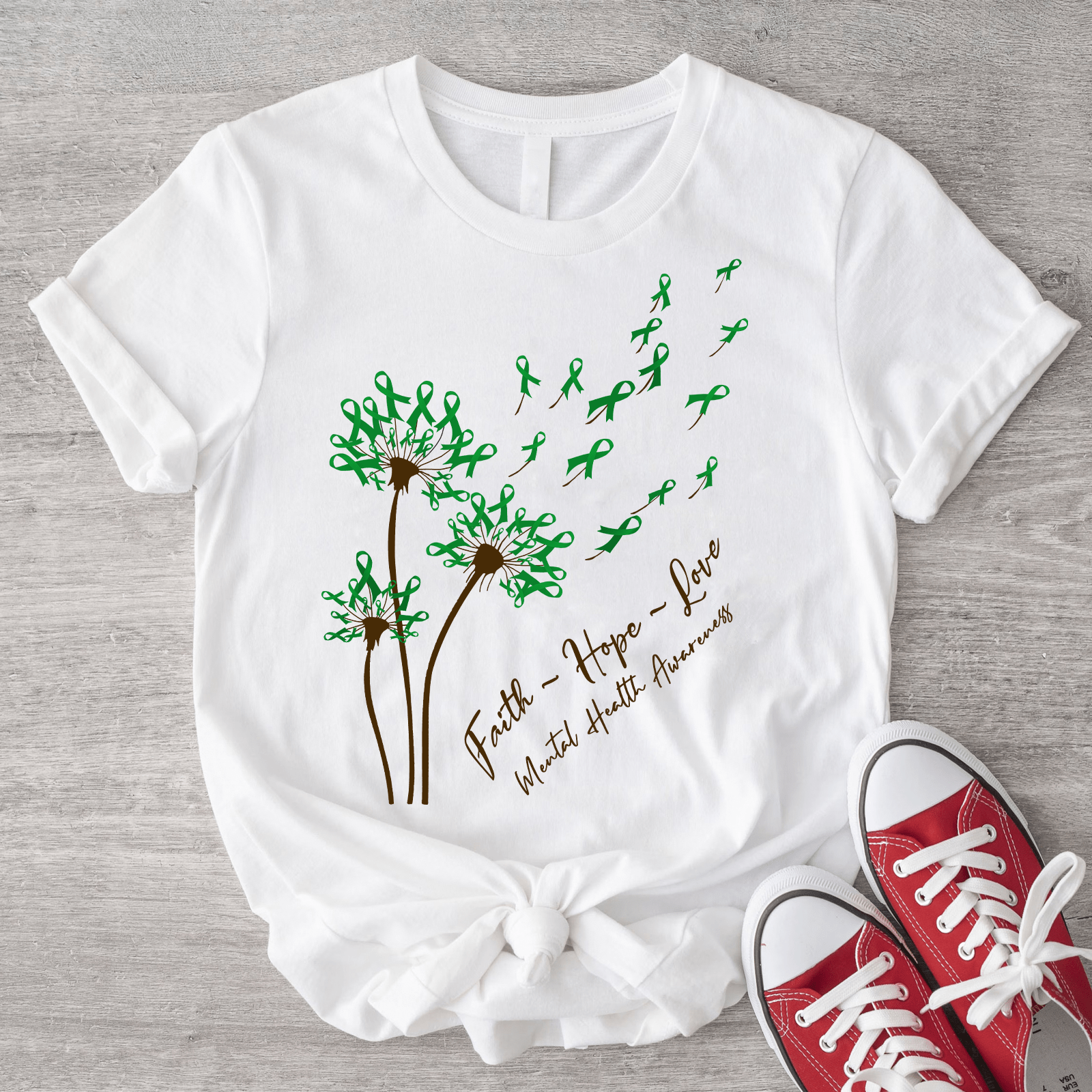 Dandelion Faith Hope Love Mental Health Awareness Shirt