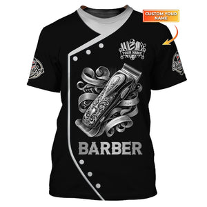 Hair Trimmer Tattoo 3D Shirt Barbershop Custom T-Shirts Gift For Barber, All Over Printed