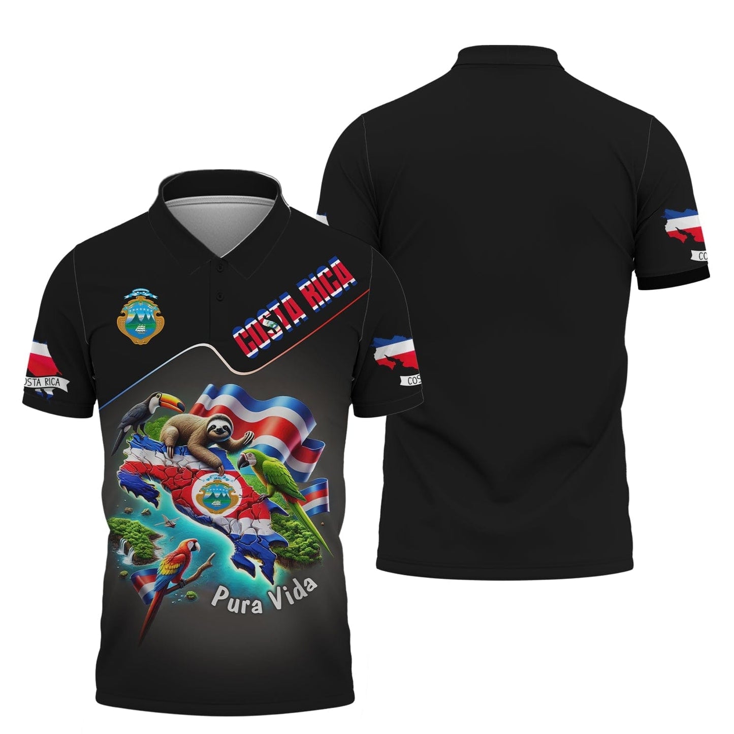Pura Vida 3D Full Print Map Of Costa Rica Shirts, All Over Printed