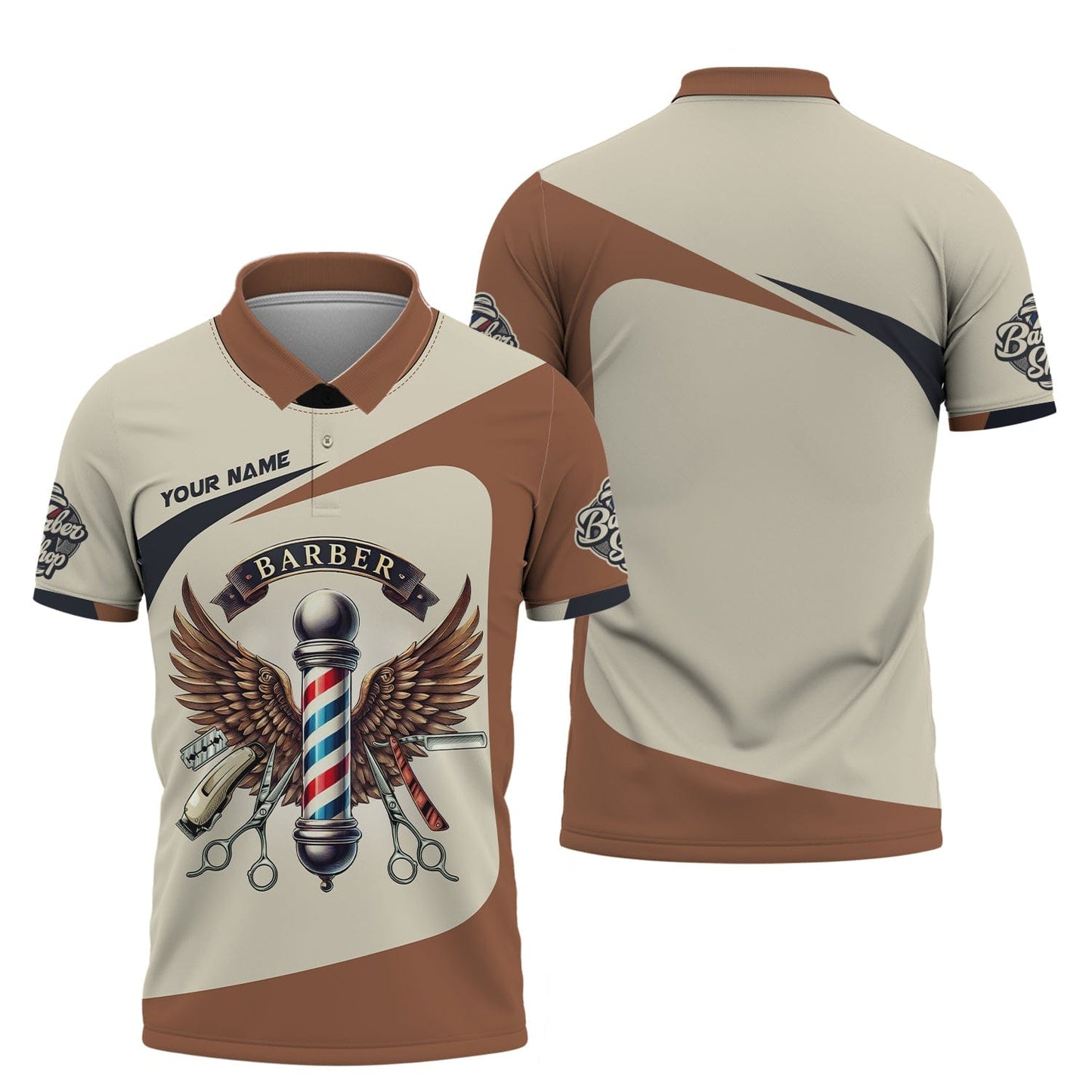 3D Full Print Barber Tools T-Shirts Personalized Name Gift For Barber Lovers, All Over Printed