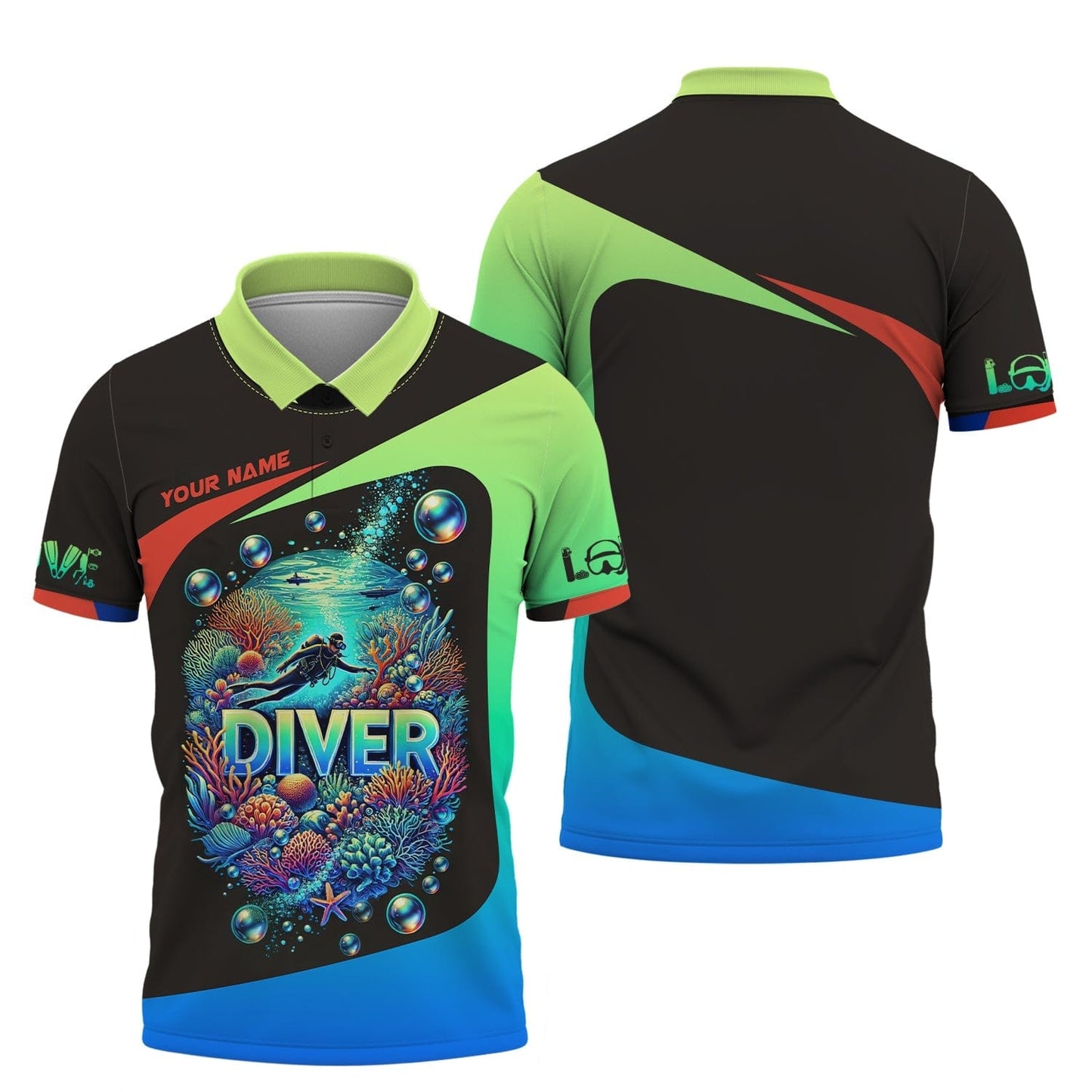 Scuba Diving Custom Name 3D Shirt Diving Into The Ocean Personalized Gift For Diver Lovers, All Over Printed