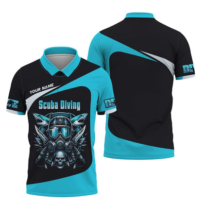 3D Full Print Scuba Diving T-Shirt Deep Sea Adventure Personalized Name Gift For Diver Lovers, All Over Printed