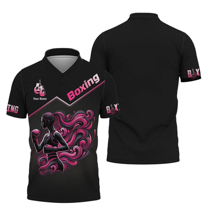 3D Full Print Boxing Girl Fight T-Shirts Personalized Name Gift For Boxing Lovers, All Over Printed