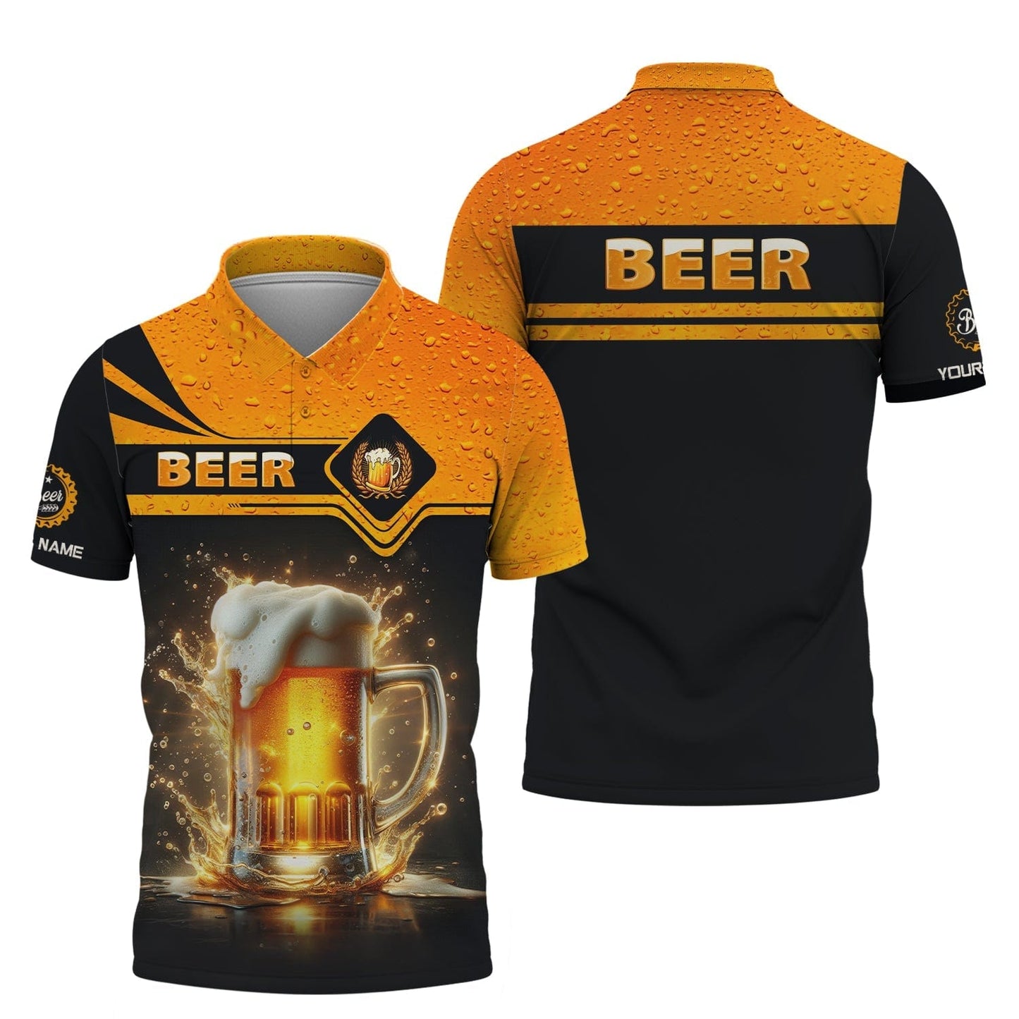 Beer Cup Unisex Shirt Personalized Name Shirt For Beer Lovers, All Over Printed