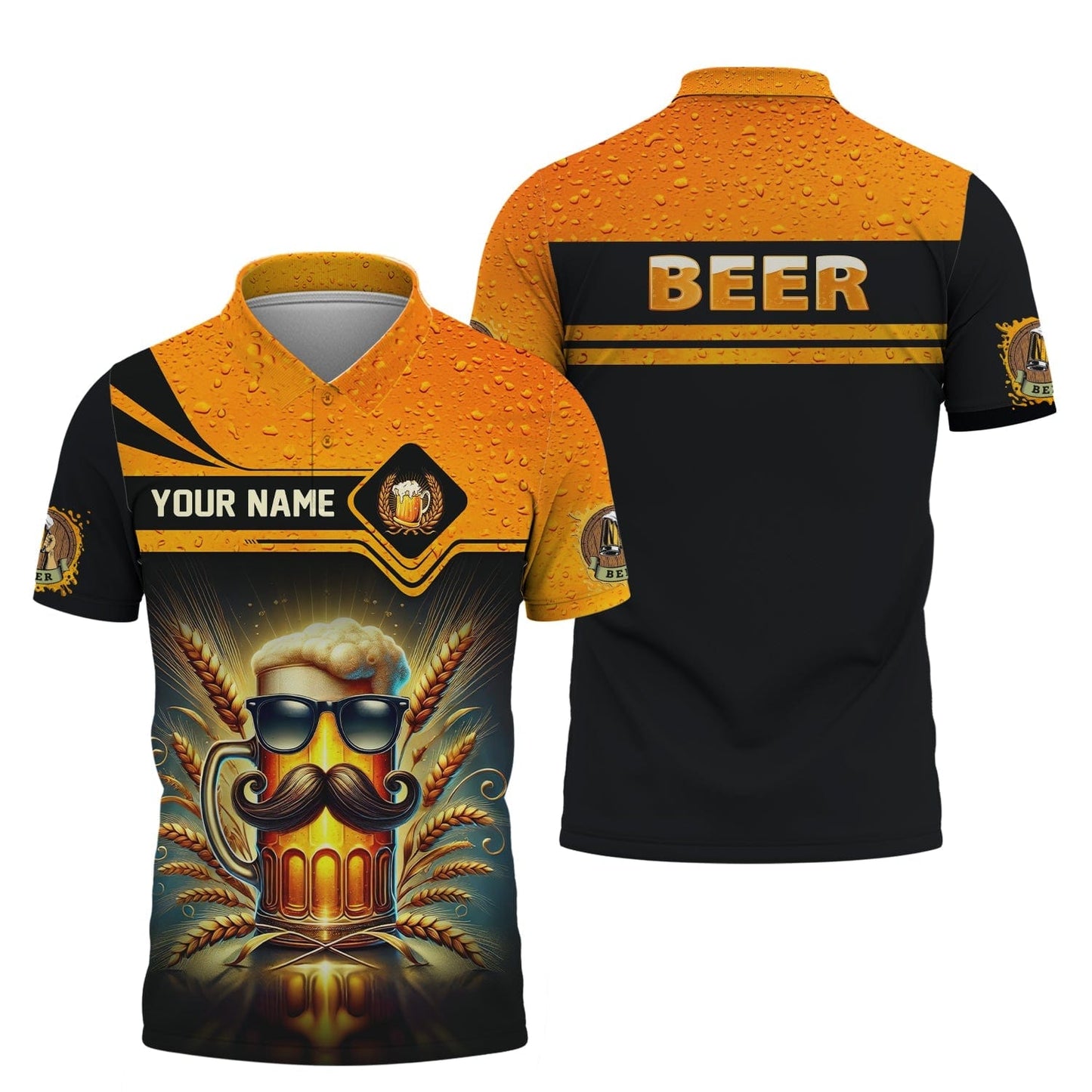 Cool Beer With Beard Shirt Personalized Name 3D Shirt Gift For Beer Lovers, All Over Printed