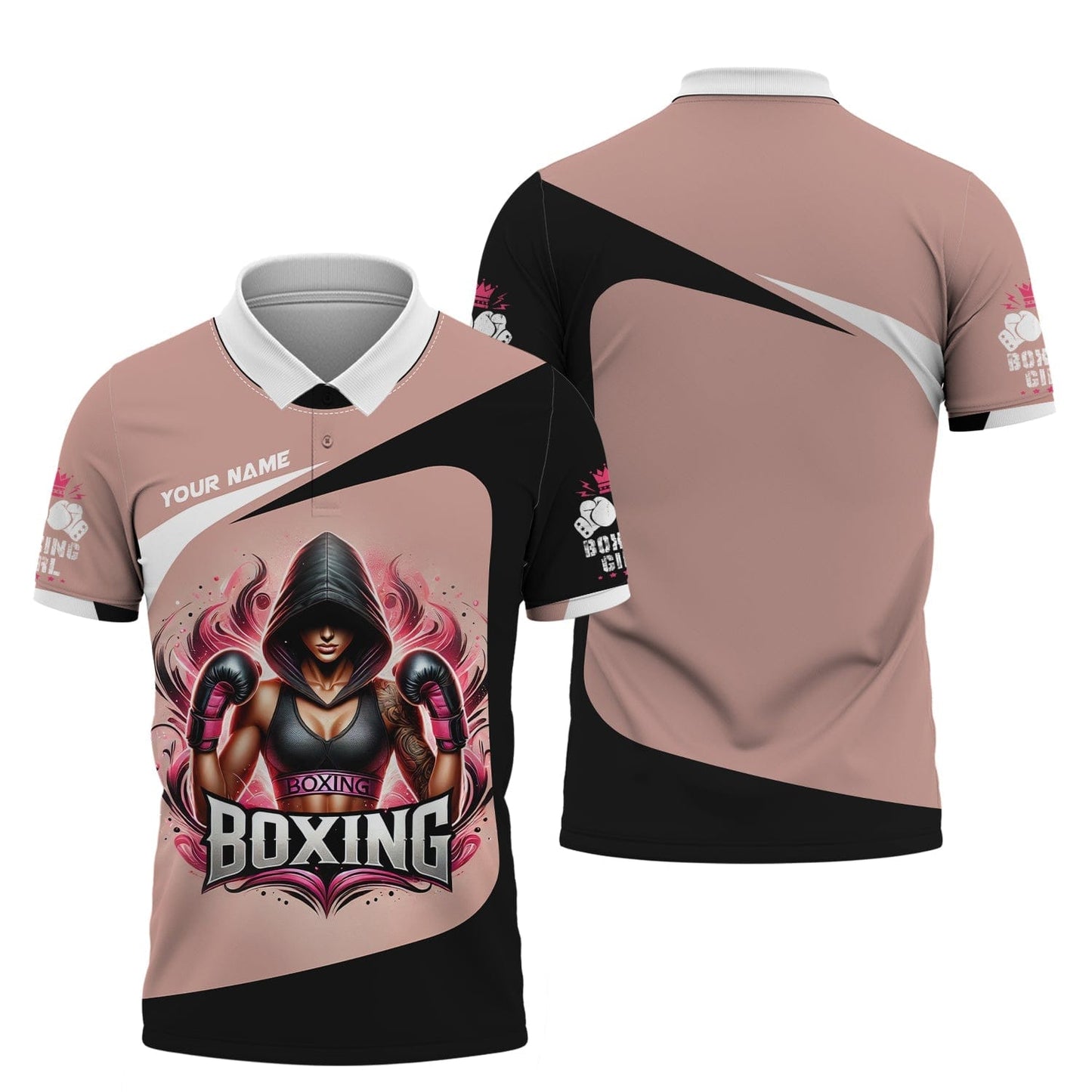 Boxing Woman Custom Name 3D Shirt Personalized Gift For Boxer Lovers, All Over Printed