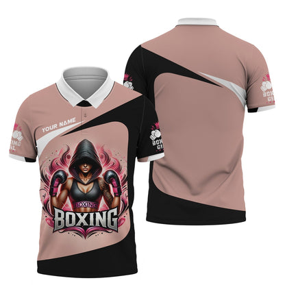 Boxing Woman Custom Name 3D Shirt Personalized Gift For Boxer Lovers, All Over Printed