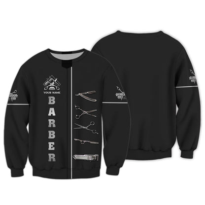 Barber Tools Shirt Personalized Name Gift For Barber Lovers, All Over Printed