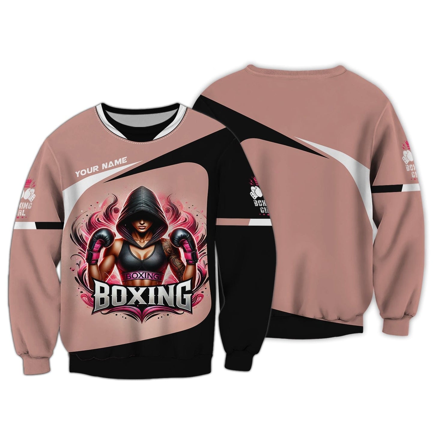 Boxing Woman Custom Name 3D Shirt Personalized Gift For Boxer Lovers, All Over Printed