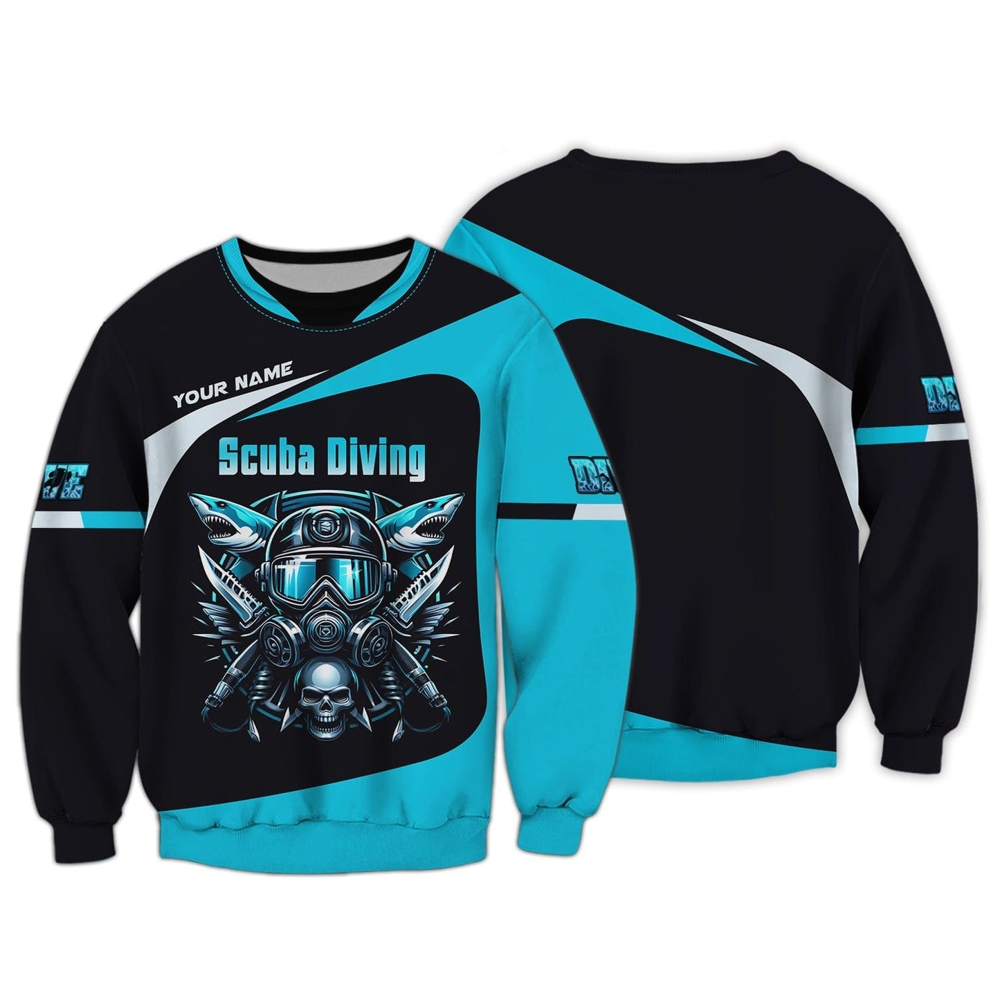 3D Full Print Scuba Diving T-Shirt Deep Sea Adventure Personalized Name Gift For Diver Lovers, All Over Printed
