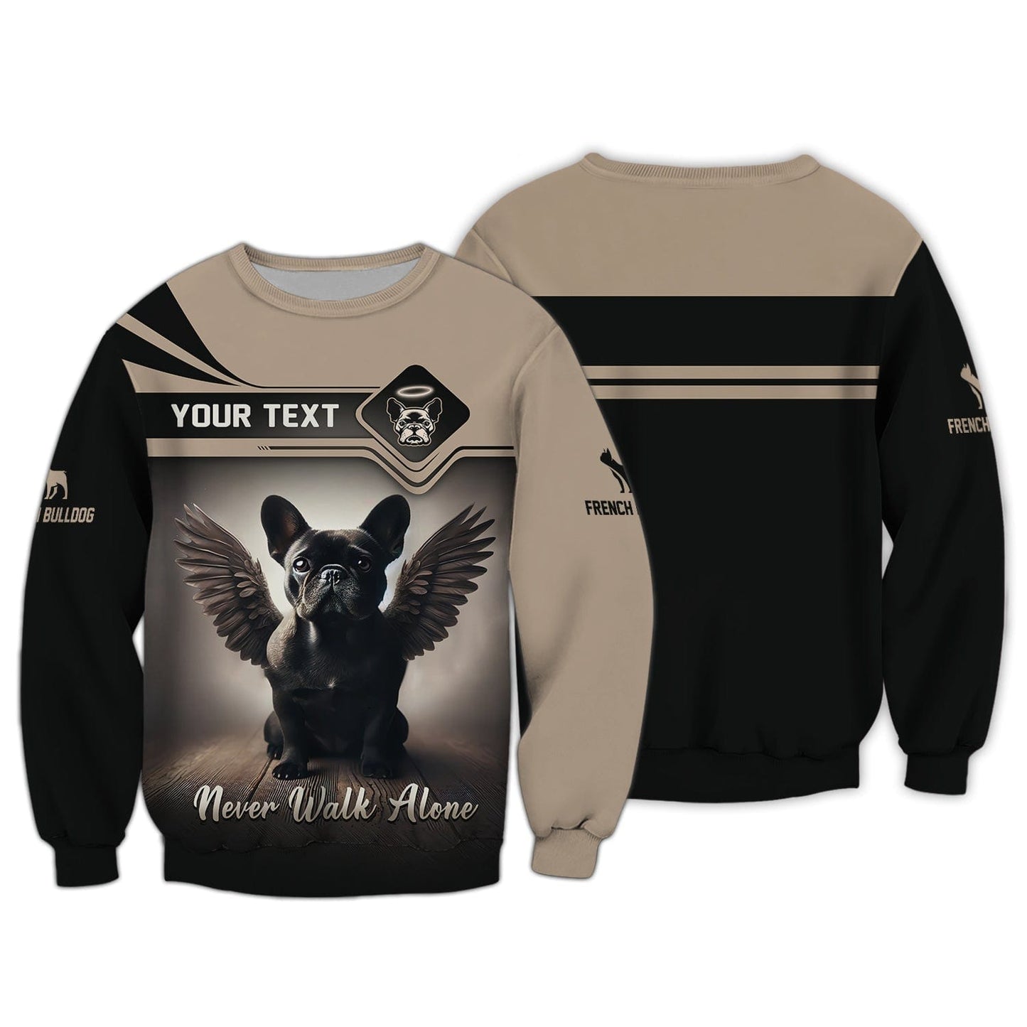 French Bulldog Custom Shirts Never Walk Alone 3D Shirt Gift For Dog Lovers, All Over Printed