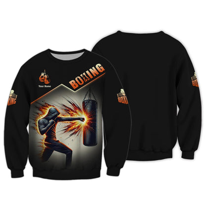 Boxer With Powerful Punches Custom Name 3D Shirt Personalized Gift For Boxing Lovers, All Over Printed