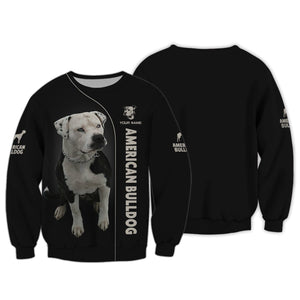 3D Full Print American Bulldog T-Shirts Personalized Name Gift For Dog Lovers, All Over Printed