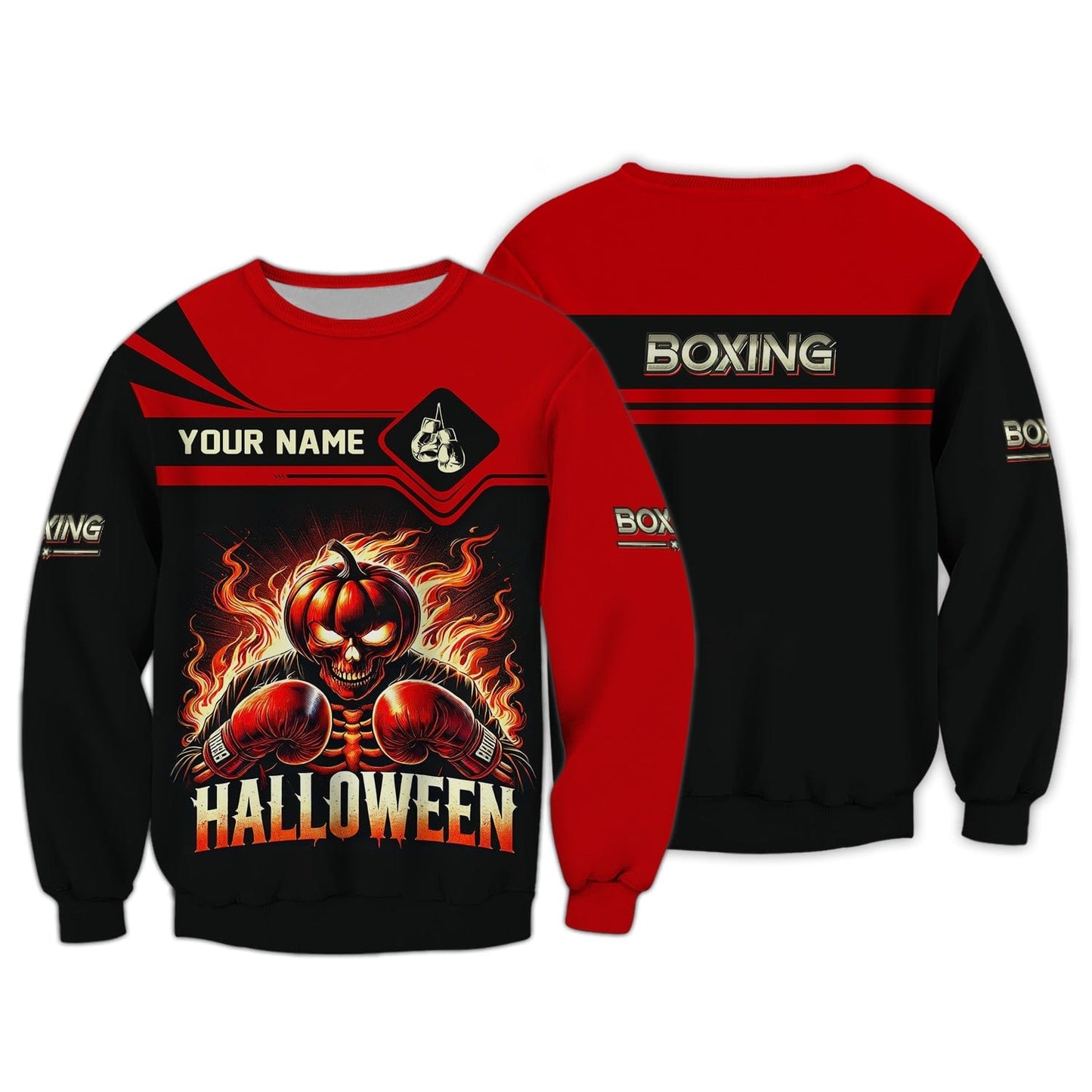 Halloween Custom T- Shirts Pumpkin Boxing Of Halloween 3D Shirt Gift For Halloween Lovers, All Over Printed