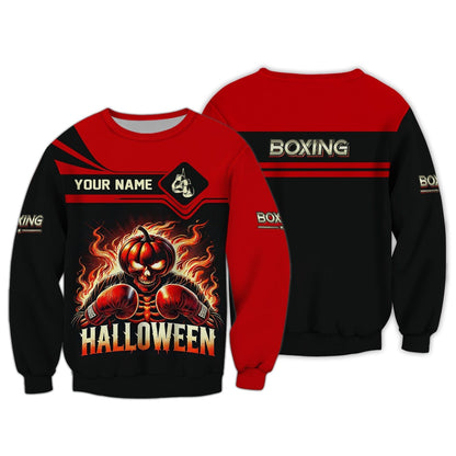 Halloween Custom T- Shirts Pumpkin Boxing Of Halloween 3D Shirt Gift For Halloween Lovers, All Over Printed