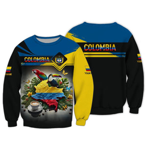 Colombia Map Personalized Name 3D Shirt, All Over Printed