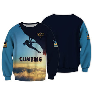 Climbing With Sunset Custom T-Shirts Gift For Climbing Lovers 3D Shirt