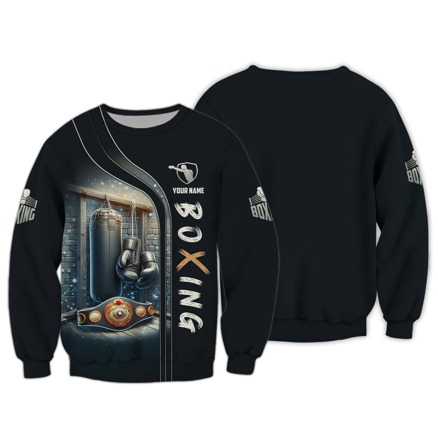 Boxing Personalized Name 3D Zipper Hoodie Custom Gift For Boxer Lovers, All Over Printed