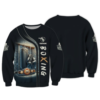 Boxing Personalized Name 3D Zipper Hoodie Custom Gift For Boxer Lovers, All Over Printed