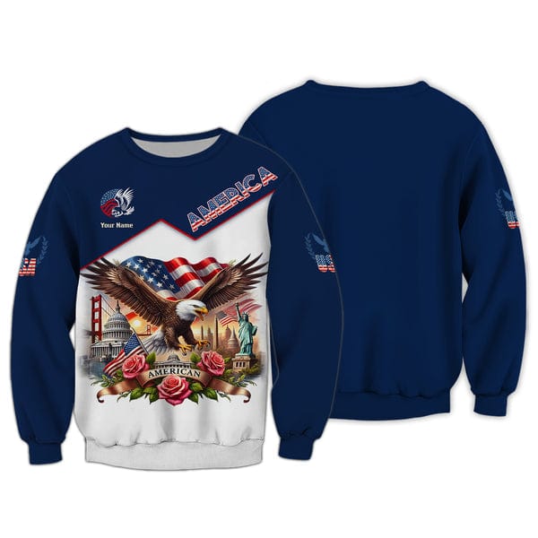 Personalized American T-Shirt, All Over Printed