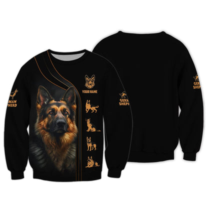 German Shepherd Custom Name Shirt Gift For Dog Lover, All Over Printed