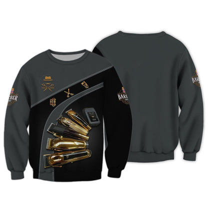 Barber Tools Personalized Name 3D Zipper Hoodie Custom Name Gift For Barbers, All Over Printed