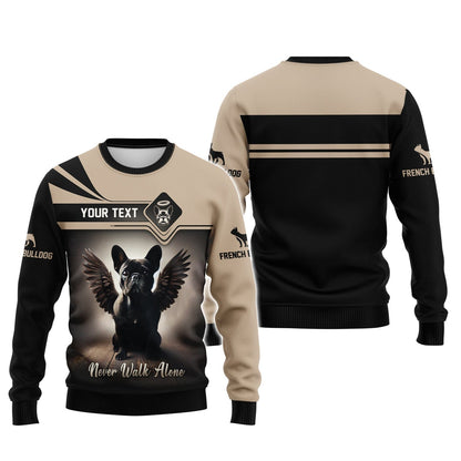 French Bulldog Custom Shirts Never Walk Alone 3D Shirt Gift For Dog Lovers, All Over Printed