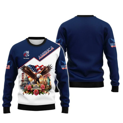 Personalized American T-Shirt, All Over Printed