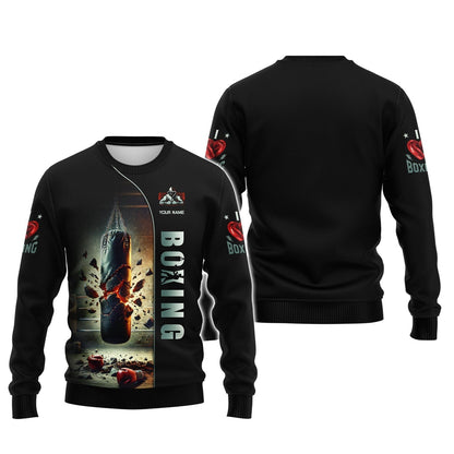 Boxing Punching Bag Custom Name 3D Shirt Personalized Gift For Boxer Lovers, All Over Printed