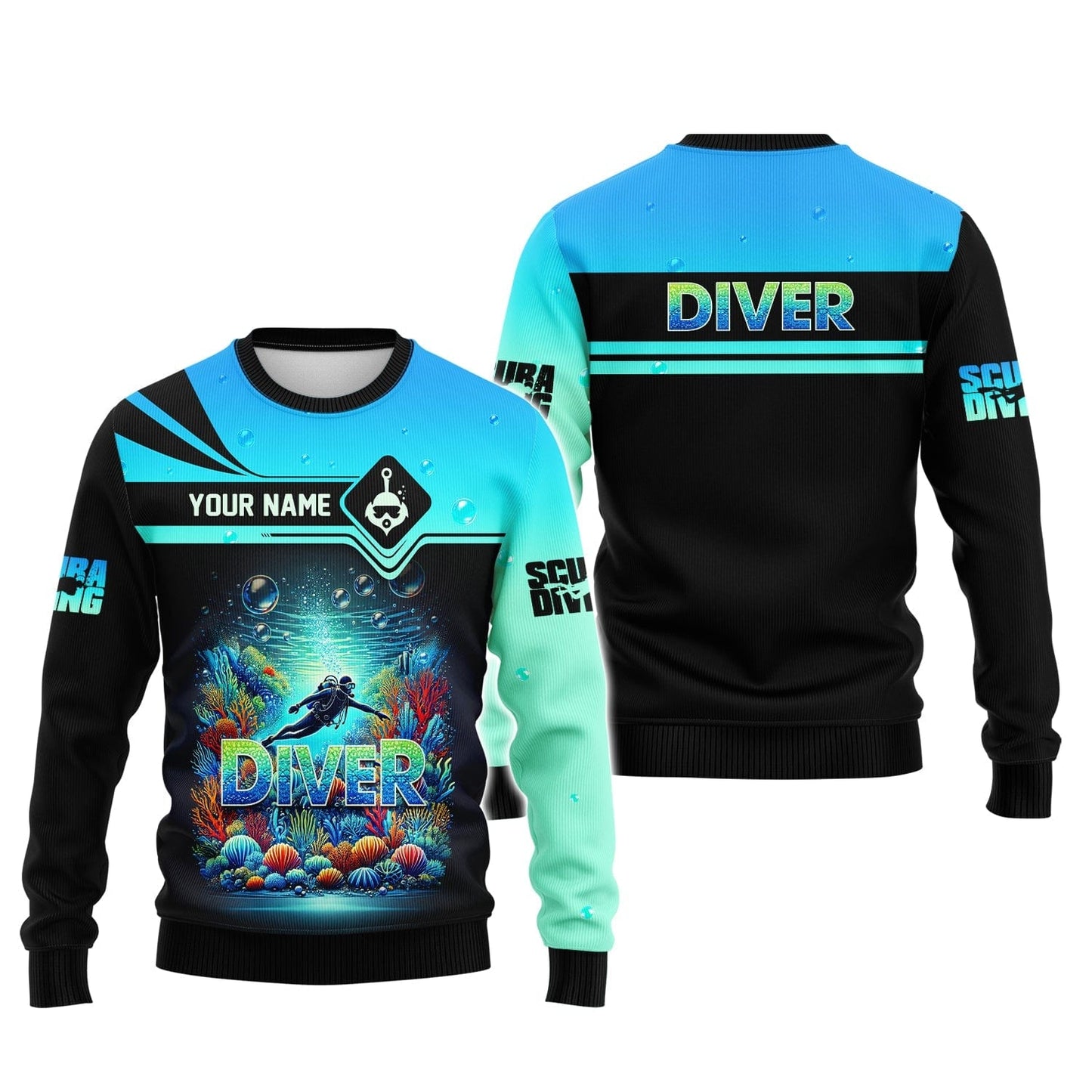 Scuba Diving Explore The Ocean Custom Name 3D Shirt Personalized Gift For Diver Lovers, All Over Printed