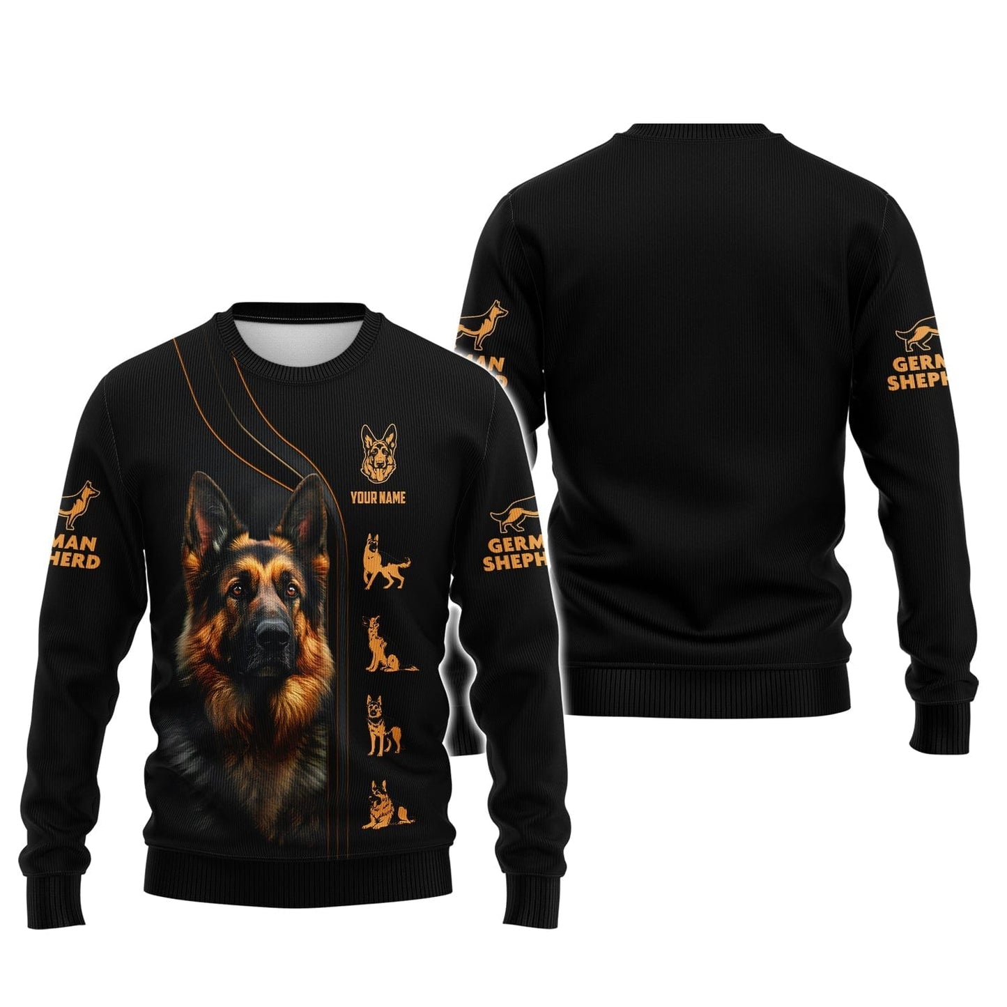 German Shepherd Custom Name Shirt Gift For Dog Lover, All Over Printed