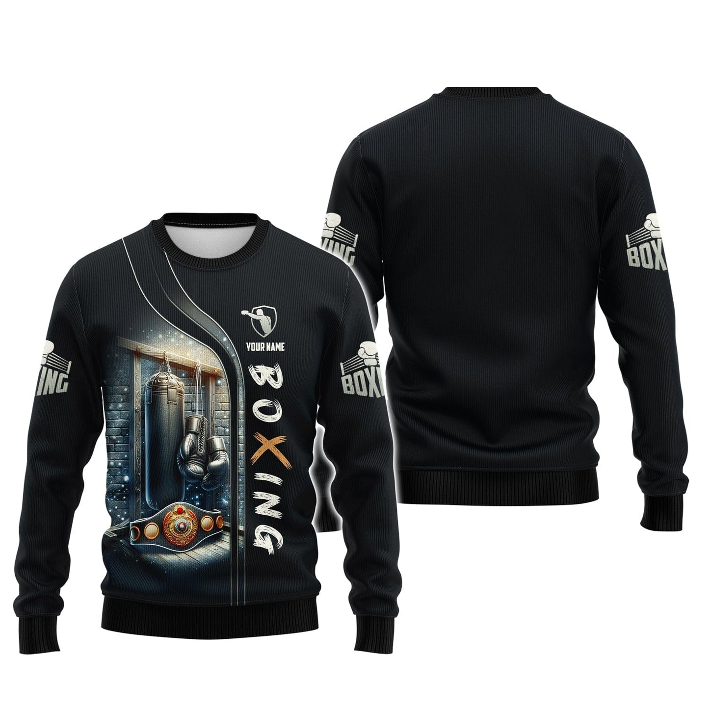 Boxing Personalized Name 3D Zipper Hoodie Custom Gift For Boxer Lovers, All Over Printed