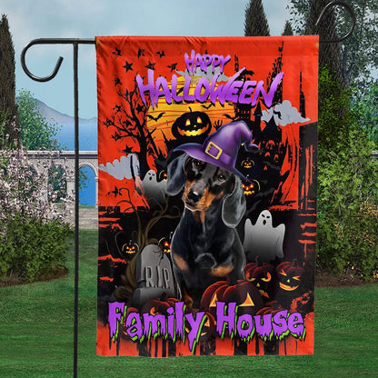 Dachshund House & Garden Flag, Happy Halloween, Welcome To My House