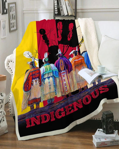 Native American Indigenous Fleece & Sherpa Blanket
