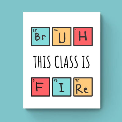 Funny Classroom Decor Print-Chemistry Poster-Periodic Table Spelling-Teen Teenager Slang-Middle High School-STEM Science-Humor Sign-Teacher