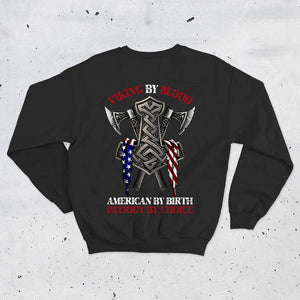 Patriotic Shirts For Men Viking By Blood, American By Birth, Patriot By Choice, Patriotic American Shirts