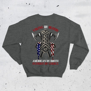 Patriotic Shirts For Men Viking By Blood, American By Birth, Patriot By Choice, Patriotic American Shirts